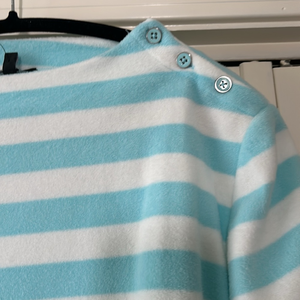 Talbots Striped Sweatshirt, Blue and White Stripe - Picture 3 of 7